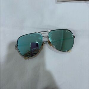 Quay Silver Aviator Sunglasses